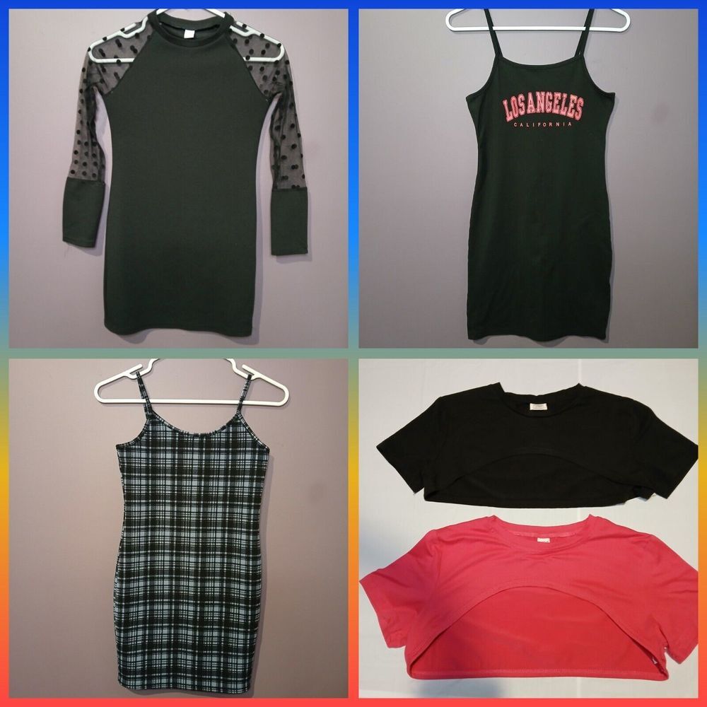 Shein Size 11-12Y Lot Of Five‎ Items 3 Dresses, 2Tops